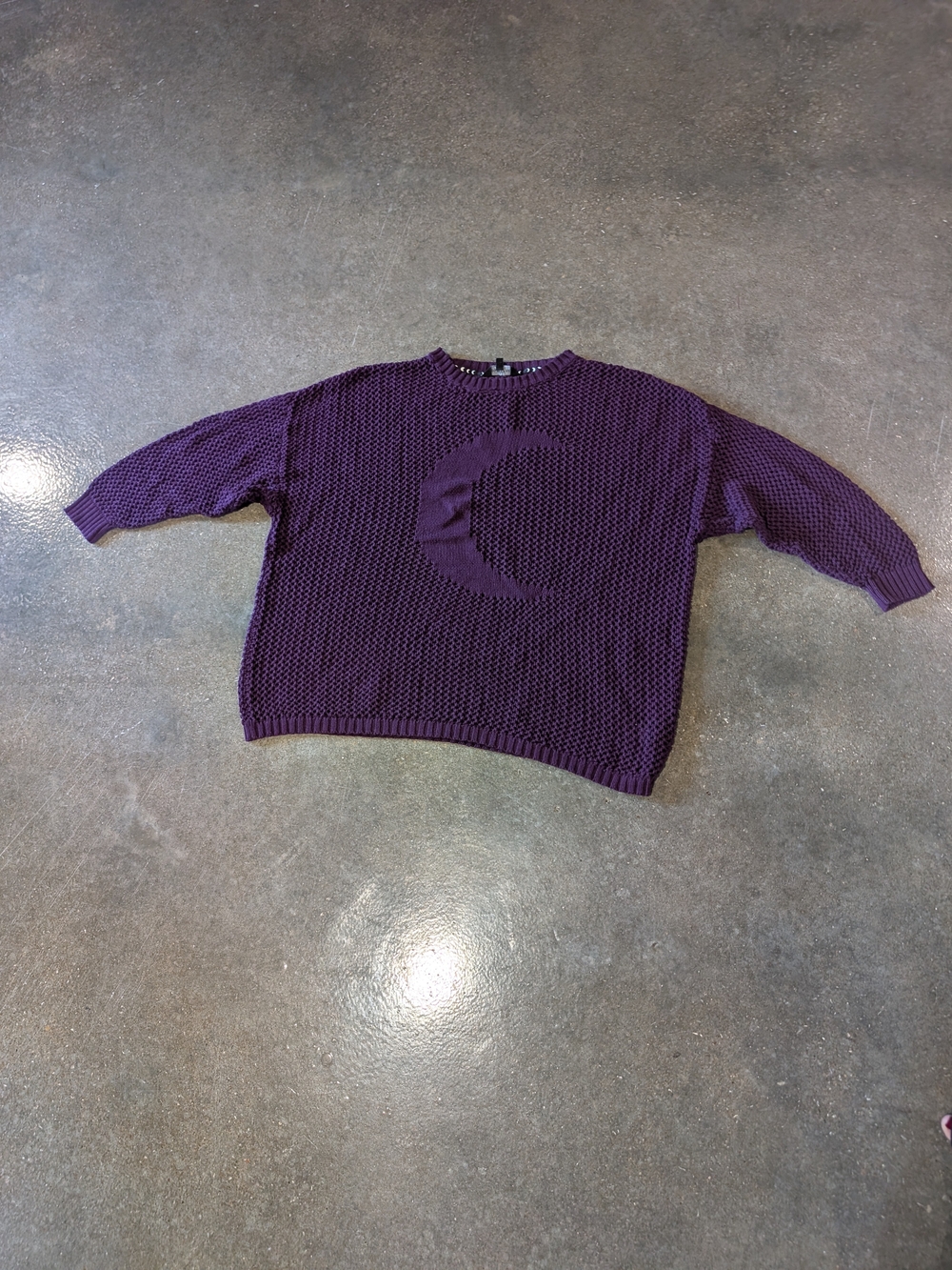 Purple Crescent Moon Knit Sweater - Women